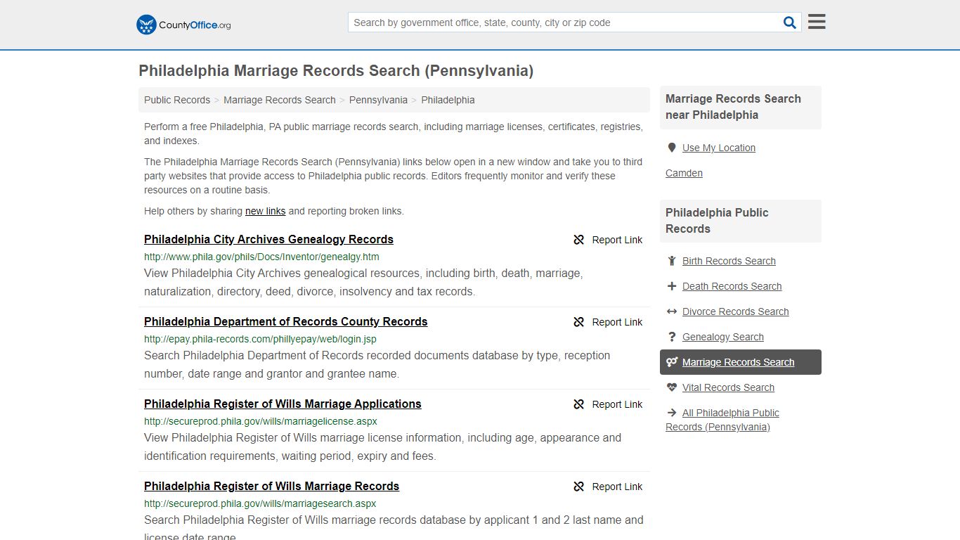 Marriage Records Search - Philadelphia, PA (Marriage ...