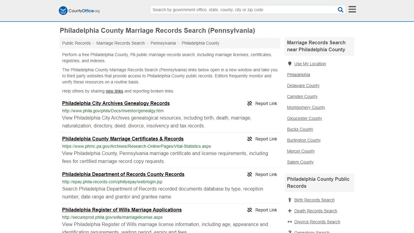 Marriage Records Search - Philadelphia County, PA ...