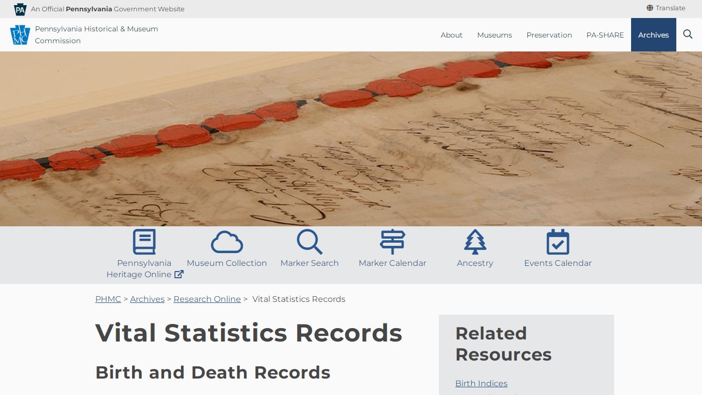 Vital Statistics Records