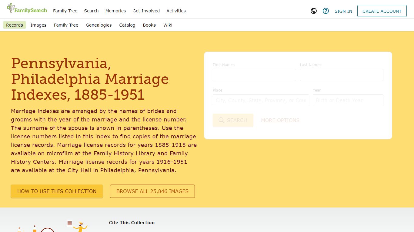 Pennsylvania, Philadelphia Marriage Indexes, 1885-1951 ...